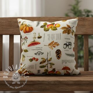 Tessuto decorativo premium Linenlook Fall Harvest Recipe digital print