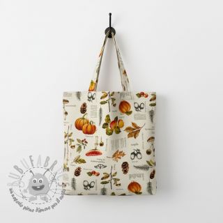 Tessuto decorativo premium Linenlook Fall Harvest Recipe digital print