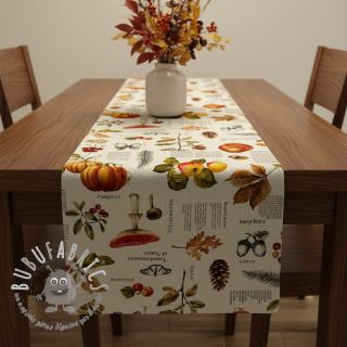 Tessuto decorativo premium Linenlook Fall Harvest Recipe digital print