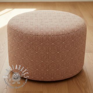 Tessuto decorativo Linenlook Blocks 3D Illusion cherry