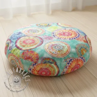 Tessuto decorativo con trattamento al teflon MANDALA WATERCOLOUR GREEN