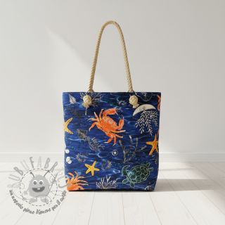 Tessuto decorativo con trattamento al teflon SEA LIFE ANIMALS