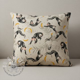 Tessuto decorativo Linenlook Monkey Bananas