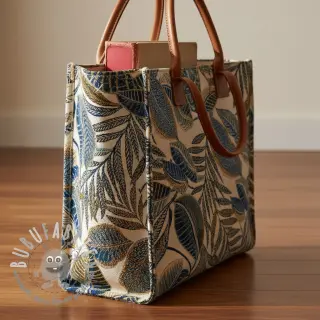 Tessuto decorativo jacquard Cacao allover bleu