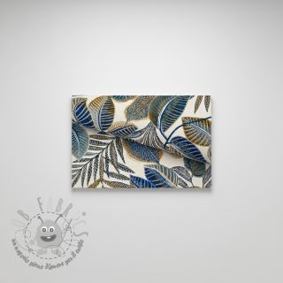 Tessuto decorativo jacquard Cacao allover bleu