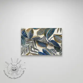 Tessuto decorativo jacquard Cacao allover bleu