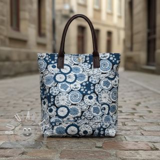 Tessuto decorativo jacquard Kusmi bleu
