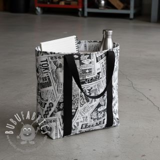 Tessuto decorativo jacquard Neo noir blanc