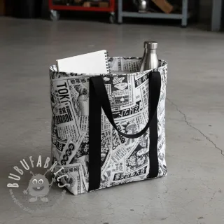 Tessuto decorativo jacquard Neo noir blanc
