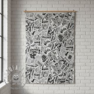 Tessuto decorativo jacquard Neo noir blanc