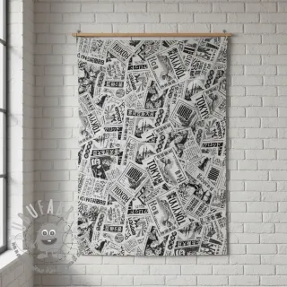 Tessuto decorativo jacquard Neo noir blanc