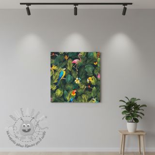 Tessuto decorativo premium Tropical jungle bird digital print