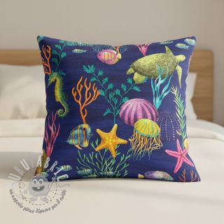 Tessuto decorativo premium Underwater sea life digital print