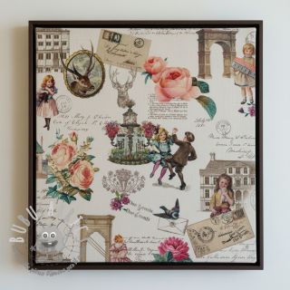 Tessuto decorativo premium Linenlook Poetry Romantic Scene digital print