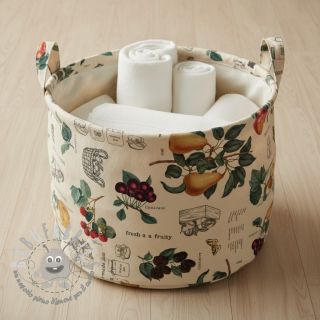 Tessuto decorativo premium Linenlook Redfruit Jam Recipe digital print