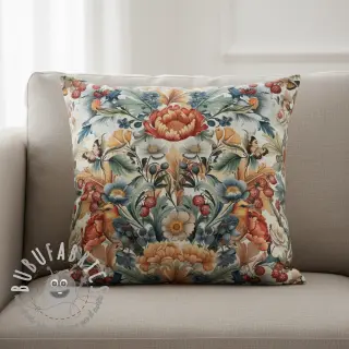 Tessuto decorativo premium Linenlook Bloom Fruit Paradise digital print