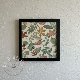 Tessuto decorativo premium Linenlook Coloured Leaf Mix digital print