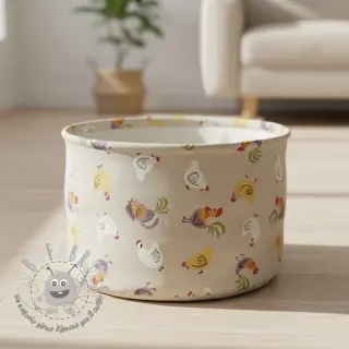 Tessuto decorativo Linenlook Rooster And Chick