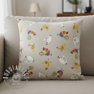 Tessuto decorativo Linenlook Rooster And Chick