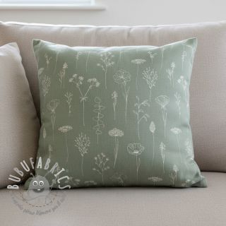 Tessuto decorativo Linenlook Fine Fragile Flower old green