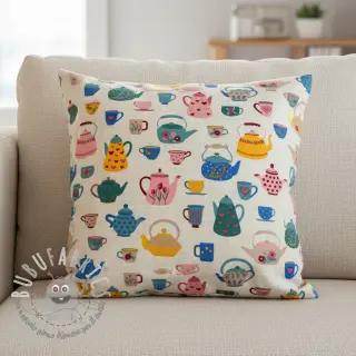 Tessuto decorativo premium Happy Teapot Party