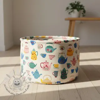 Tessuto decorativo premium Happy Teapot Party