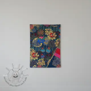 Tessuto decorativo jacquard Opium allover bleu