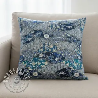 Tessuto decorativo jacquard Nuage allover bleu