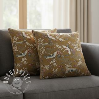 Tessuto decorativo jacquard Grues or