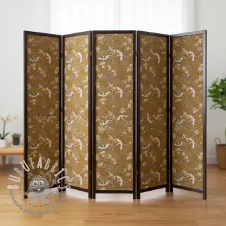 Tessuto decorativo jacquard Grues or
