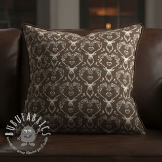 Tessuto decorativo jacquard DOUBLE FACE Landhaus Deer Heart taupe