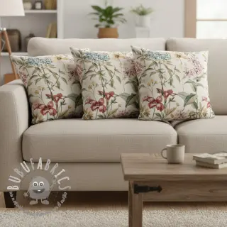 Tessuto decorativo Linenlook premium Flower Dreamy Field digital print