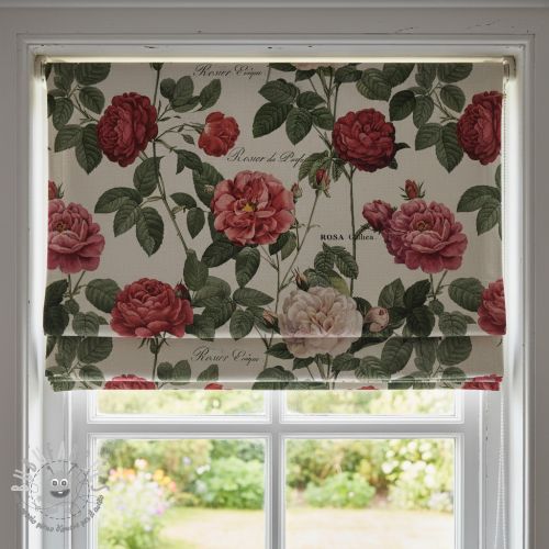 Tessuto decorativo Linenlook premium Vintage Rose Garden digital print