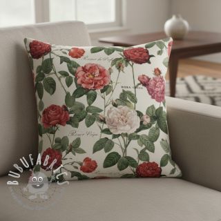 Tessuto decorativo Linenlook premium Vintage Rose Garden digital print
