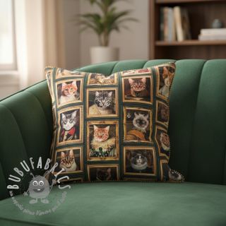 Tessuto decorativo Cats Golden Age digital print