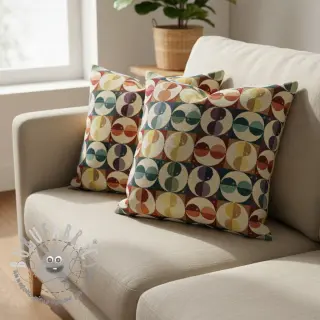 Tessuto decorativo GOBELIN PREMIUM Graphic square circle