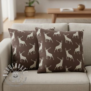 Tessuto decorativo Linenlook Hunting deer silhouette