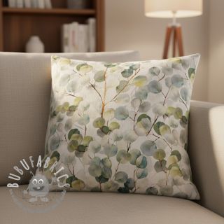 Tessuto decorativo Linenlook Eucalyptus boho leaf digital print