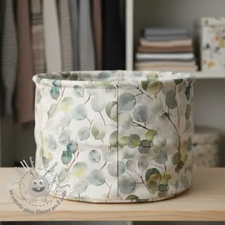 Tessuto decorativo Linenlook Eucalyptus boho leaf digital print