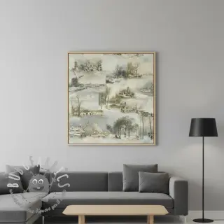 Tessuto decorativo Winter landscape digital print