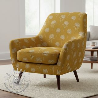 Tessuto decorativo Linenlook Elegant dandelion golden yellow