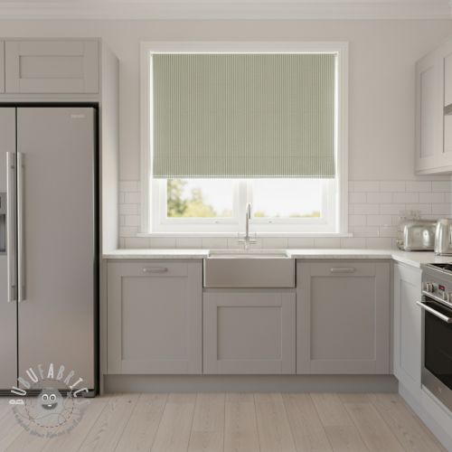 Tessuto decorativo DOBBY Colored stripe soft green