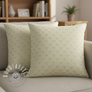 Tessuto decorativo Linenlook Art deco cubes mint metallic premium