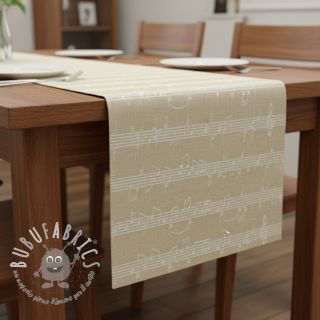 Tessuto decorativo jacquard Music notes lyrics metallic