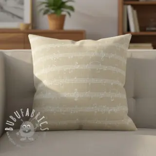 Tessuto decorativo jacquard Music notes lyrics metallic