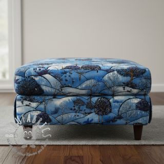 Tessuto decorativo Forest hill winter digital print