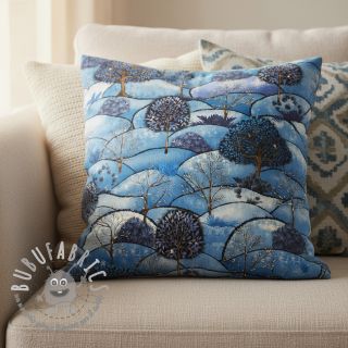 Tessuto decorativo Forest hill winter digital print