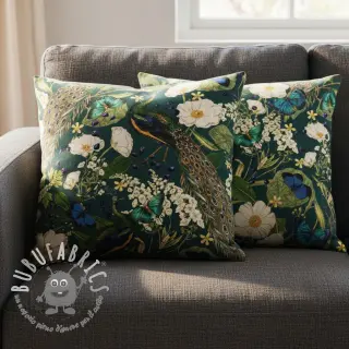 Tessuto decorativo premium Peacock butterfly chique digital print