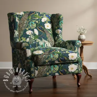 Tessuto decorativo premium Peacock butterfly chique digital print