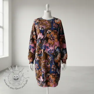 Felpa Flowers Mici brown digital print